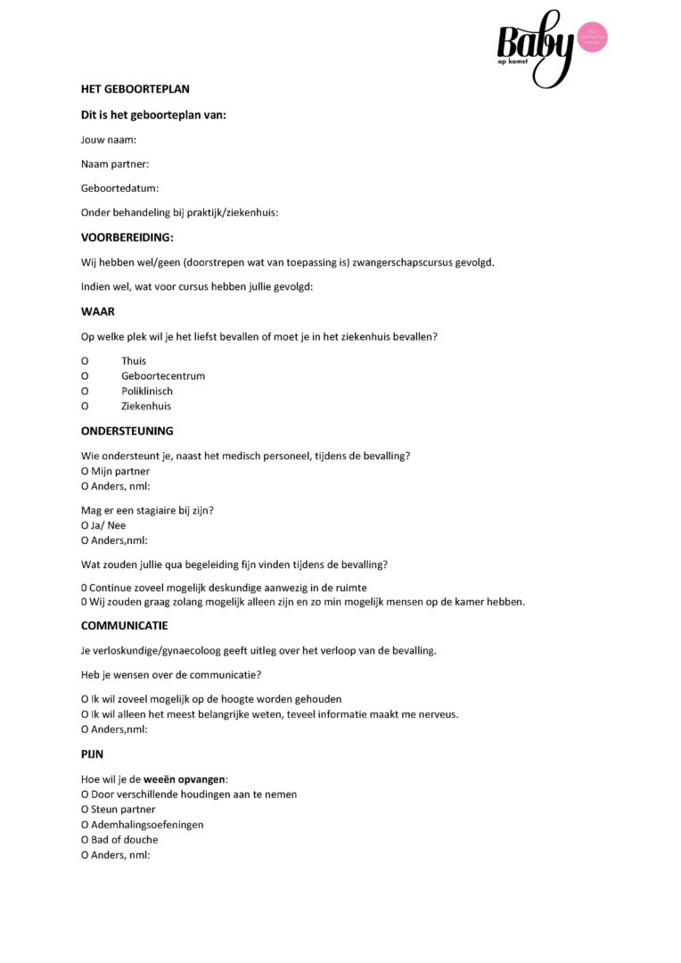 geboorteplan invulveld pagina 1
